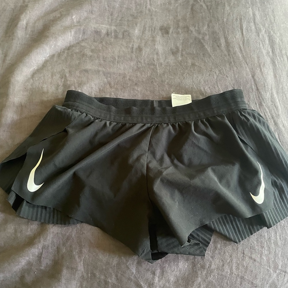 Nike Black Athletic Shorts with White Swoosh
